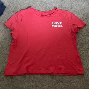 Gap women's pink/red cropped t-shirt "love more"